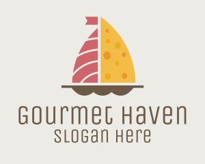 Salmon & Cheese Boat logo design