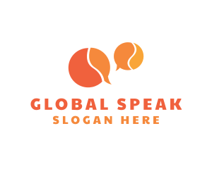 Translation - Orange Speech Bubbles logo design