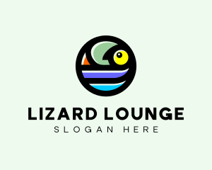 Lizard - Pet Chameleon Reptile logo design