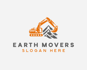 Builder Excavator Mountain logo design