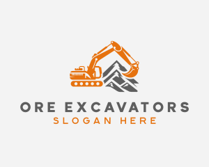 Builder Excavator Mountain logo design