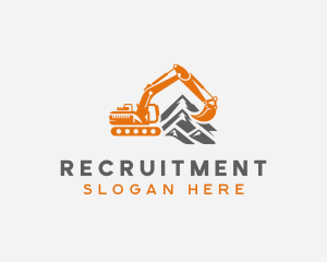 Heavy Equipment - Builder Excavator Mountain logo design