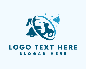Motorbike - Motorcycle Scooter Pressure Cleaning logo design