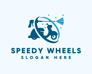 Scooter - Motorcycle Scooter Pressure Cleaning logo design