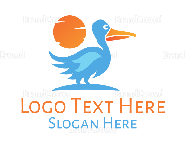 Blue Stork Sunset Logo