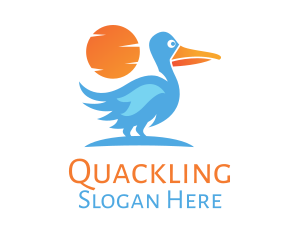 Duckling - Blue Stork Sunset logo design