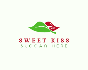 Kiss - Eco Leaf Kiss logo design