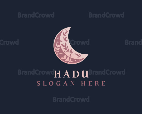 Moon Floral Crescent Logo