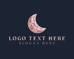 Boho - Moon Floral Crescent logo design