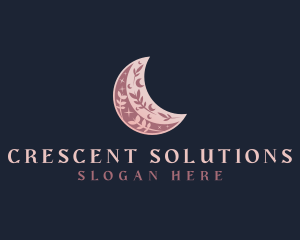 Moon Floral Crescent logo design