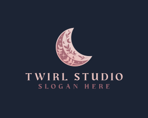 Moon Floral Crescent logo design