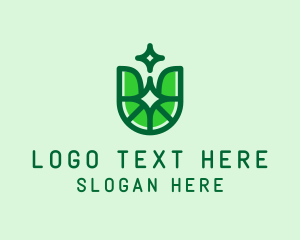 Green Eco Letter U logo design