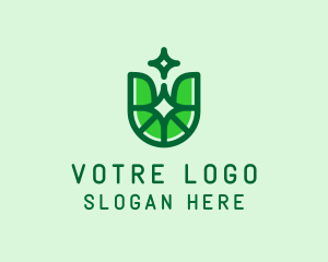 Green Eco Letter U Logo