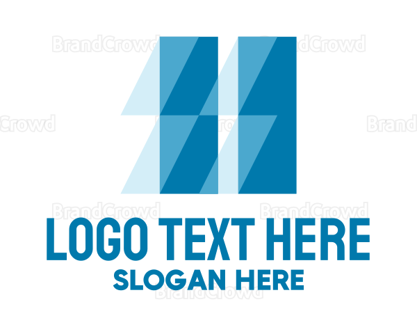 Blue Geometric Glass Glare Logo