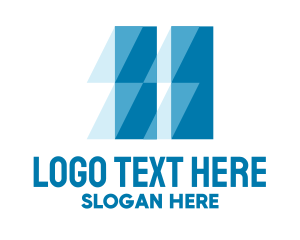 Building - Blue Geometric Glass Glare logo design