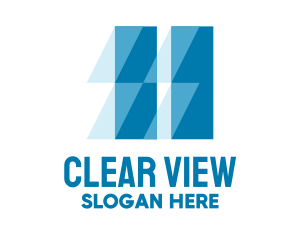 Transparent - Blue Geometric Glass Glare logo design