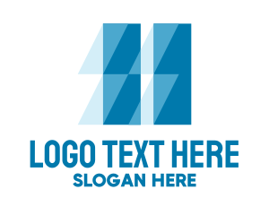 Flat - Blue Geometric Glass Glare logo design