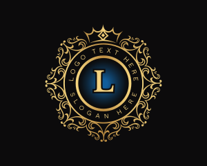 Luxe - Royal Crown Wreath logo design