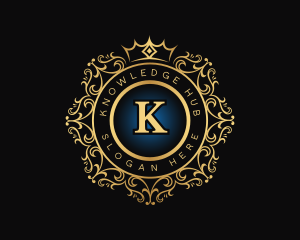 Queen - Royal Crown Wreath logo design