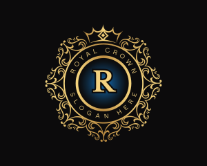 Royal Crown Wreath logo design