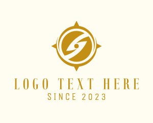 Frequency - Golden Compass Letter S logo design