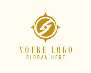 Golden Compass Letter S  Logo