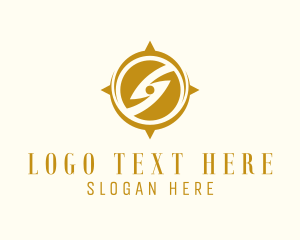 Golden Compass Letter S  Logo