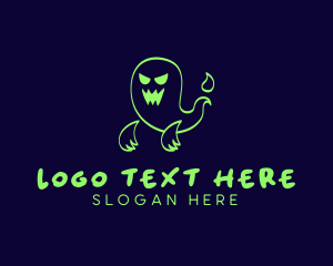 Hand Drawn - Scary Ghost Spirit logo design