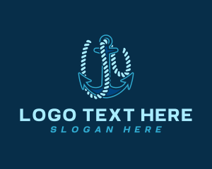 Seafarer - Anchor Rope Letter W logo design