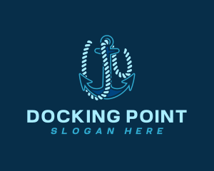 Docking - Anchor Rope Letter W logo design