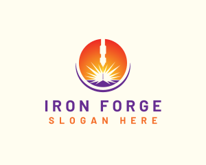 Laser Machine Ironwork logo design