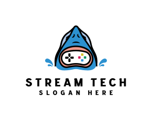 Streamer - Shark Game Streamer logo design