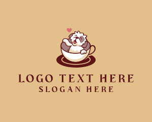 Cafe - Puppy Coffee Cup logo design