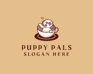 Puppy Coffee Cup logo design