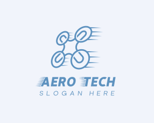 Quadcopter Drone Tech logo design