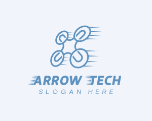 Quadcopter Drone Tech logo design