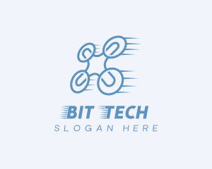 Quadcopter Drone Tech logo design