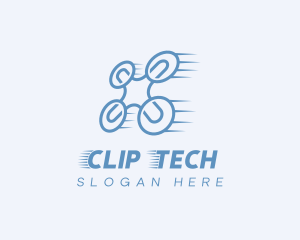 Quadcopter Drone Tech logo design