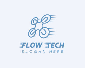 Quadcopter Drone Tech logo design