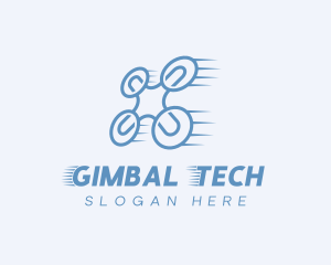 Quadcopter Drone Tech logo design