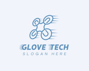 Quadcopter Drone Tech logo design