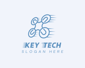 Quadcopter Drone Tech logo design