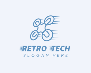 Quadcopter Drone Tech logo design