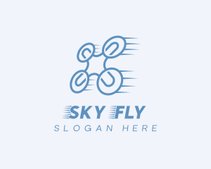 Quadcopter Drone Tech logo design