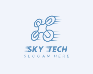 Quadcopter Drone Tech logo design