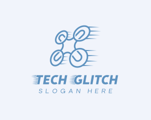 Quadcopter Drone Tech logo design