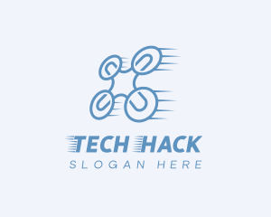 Quadcopter Drone Tech logo design