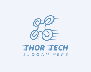 Quadcopter Drone Tech logo design