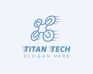 Quadcopter Drone Tech logo design