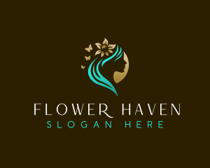 Flower Butterfly Beauty logo design